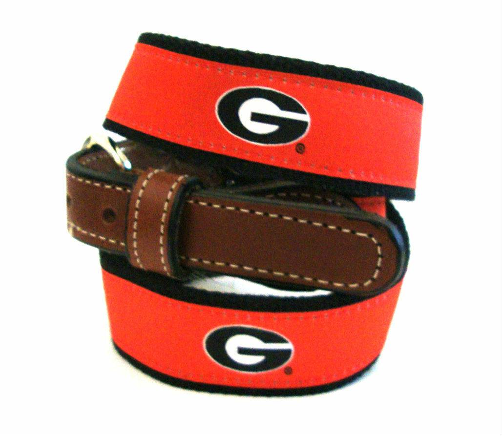 Belt - University of Georgia - Red LOGO - Findlay Rowe Designs