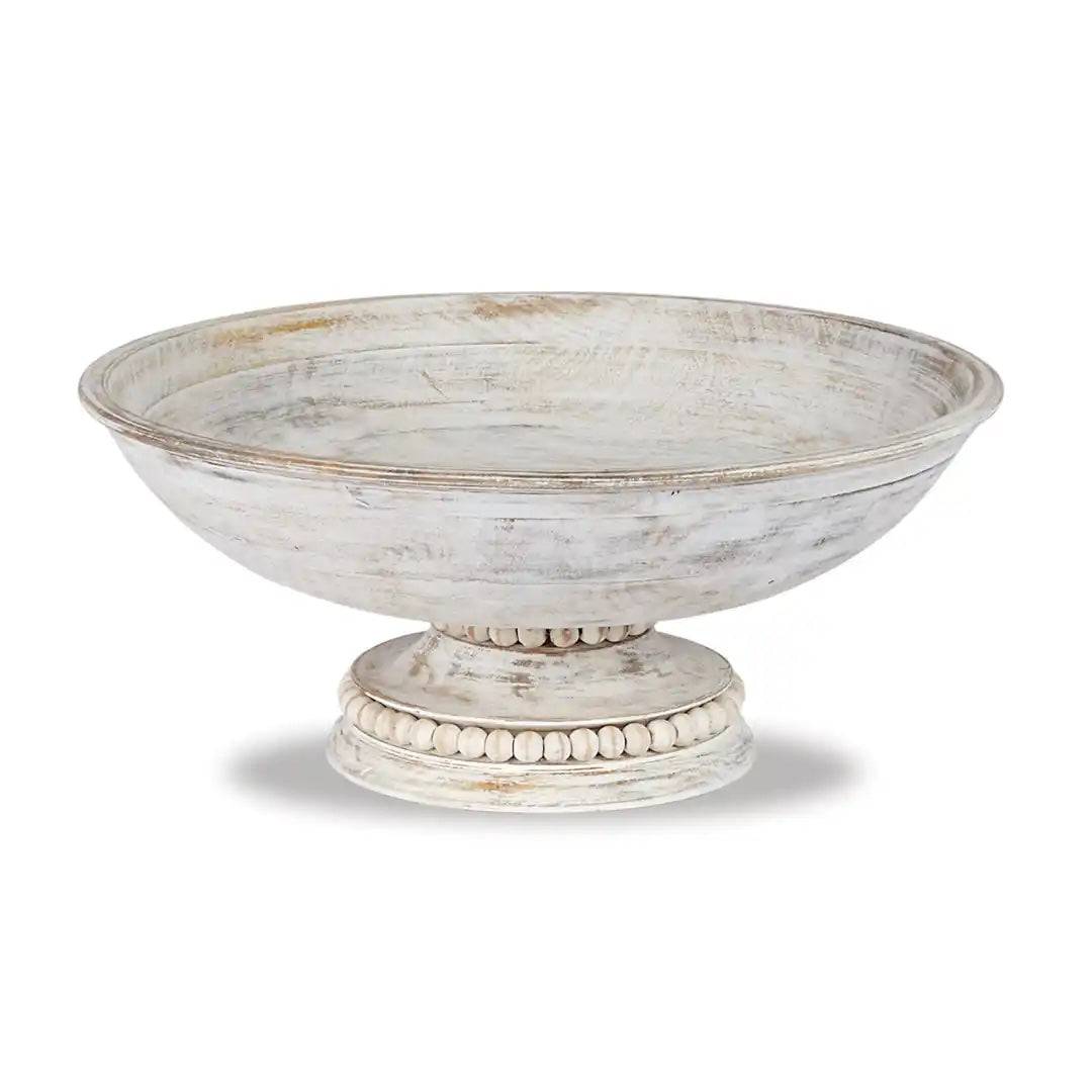 Mud Pie - Beaded Wood Pedestal Bowl - Findlay Rowe Designs