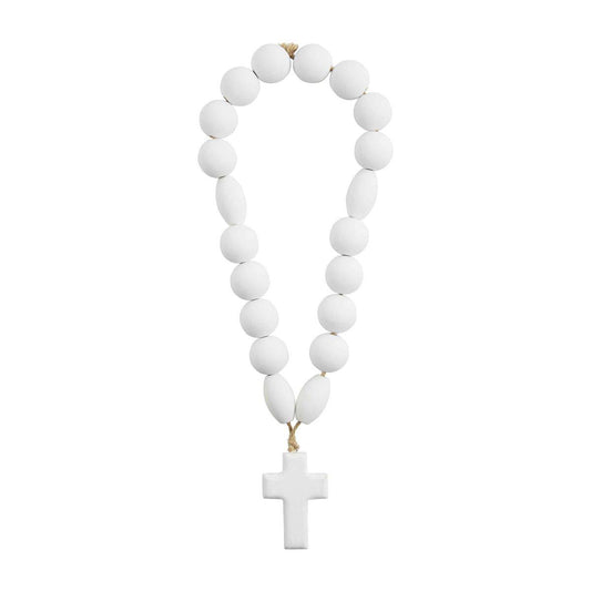Mud Pie - Bead Decor - Cross - White - Findlay Rowe Designs