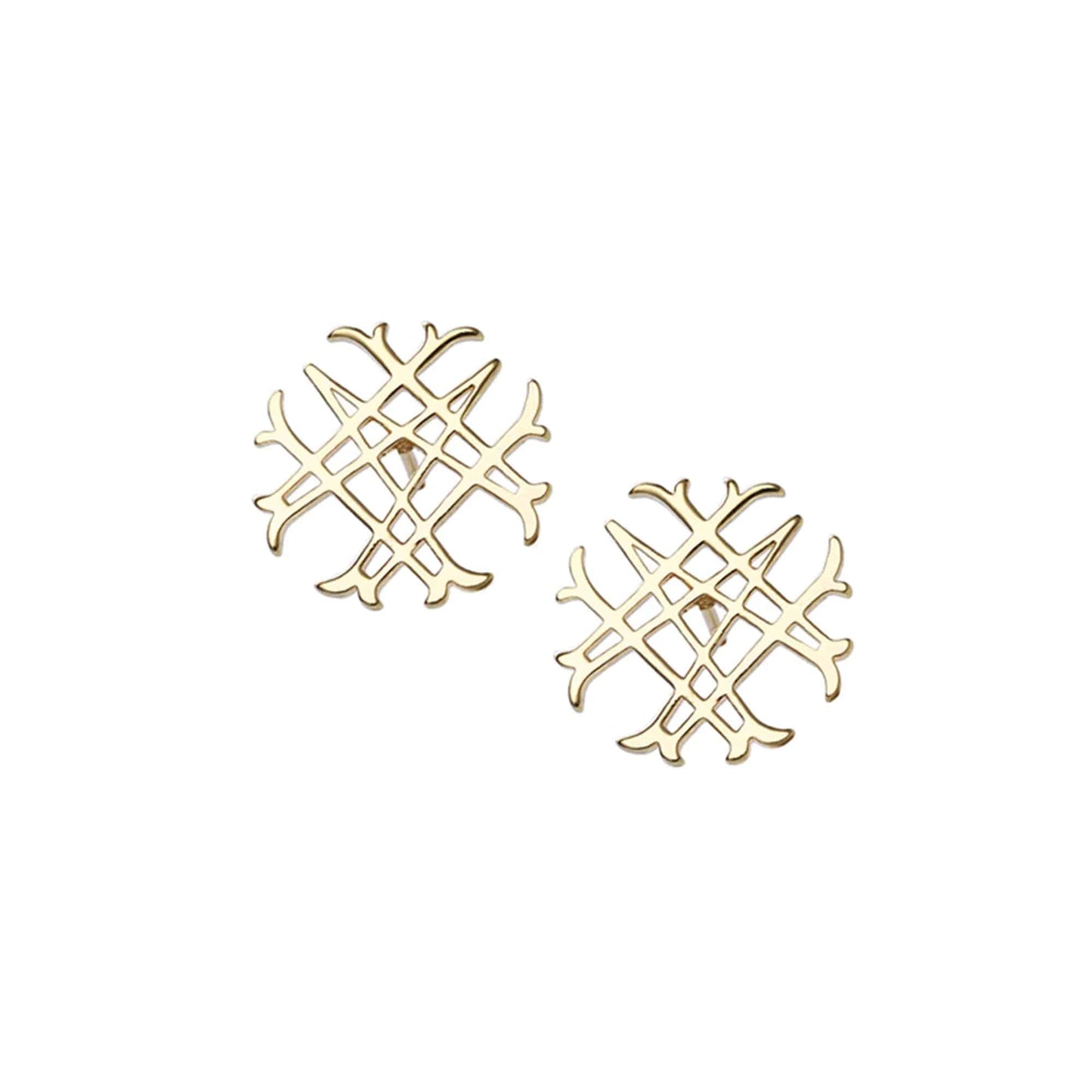 Natalie Wood - Logo Stud Earrings - Gold - Findlay Rowe Designs