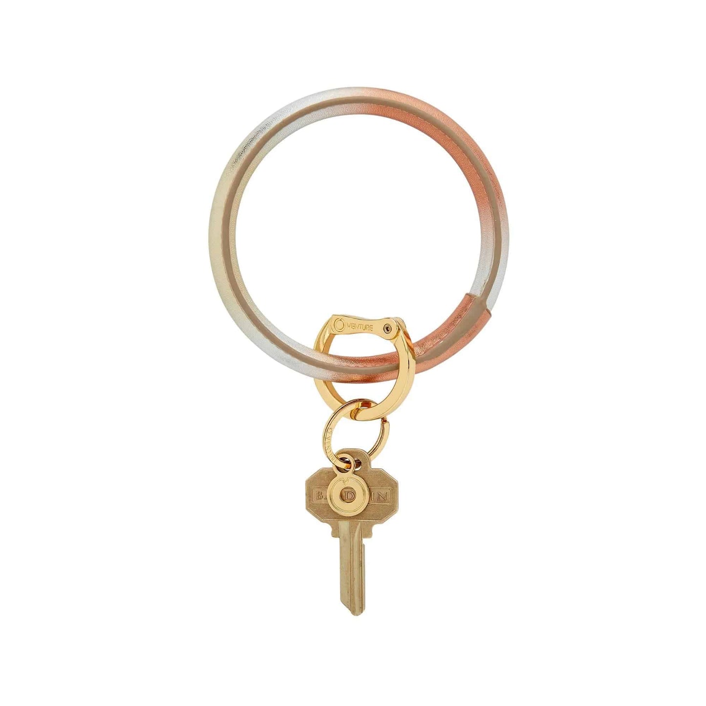 Leather Big O® Key Ring - Ombré Mixed Metal - Findlay Rowe Designs