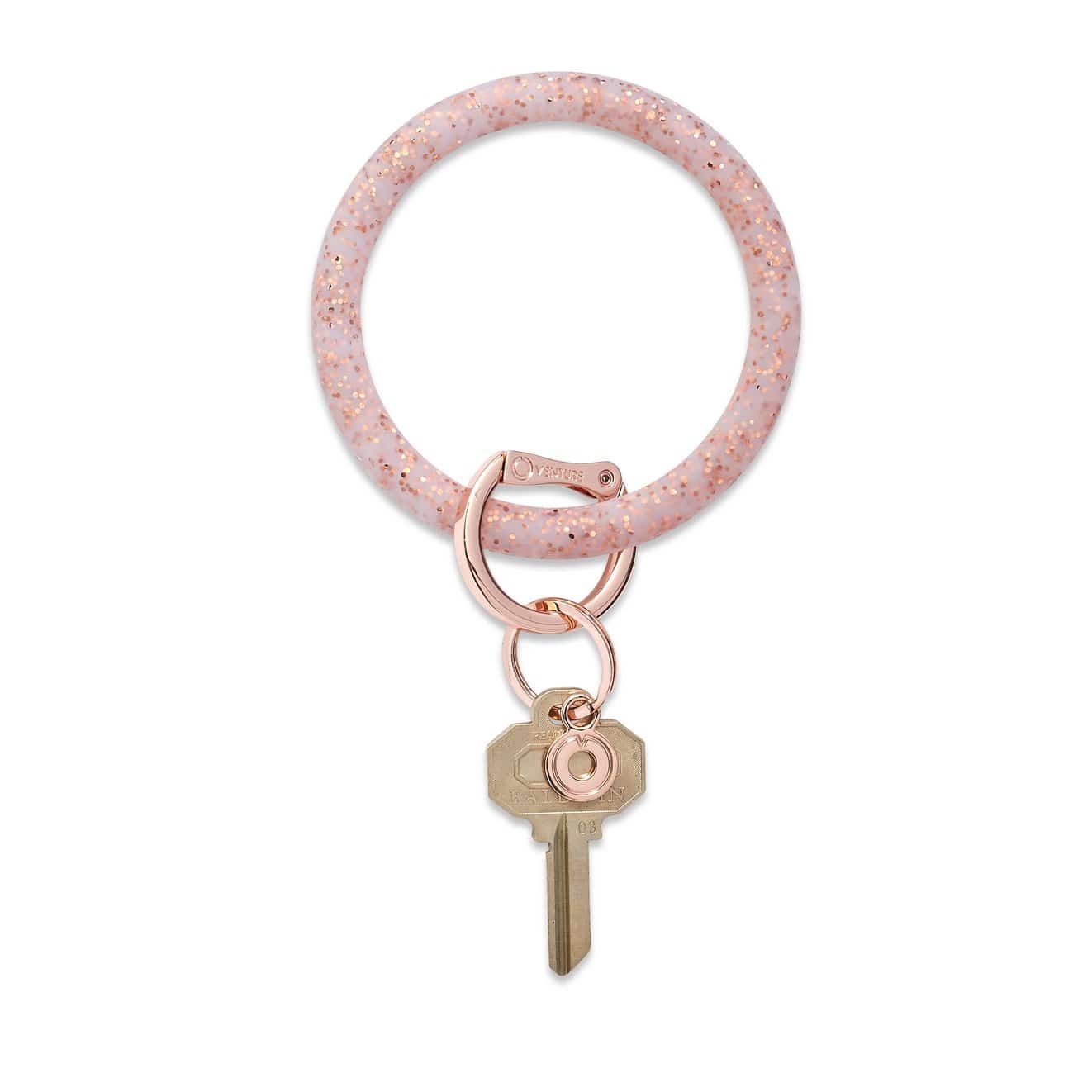 Rose Gold Confetti - Silicone Big O® Key Ring - Findlay Rowe Designs