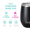 Swig - Stemless 14oz Wine Cup - Black - Findlay Rowe Designs
