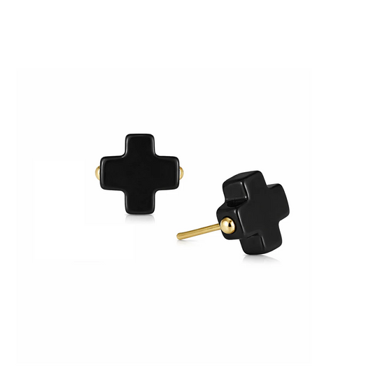 Enewton - Signature Cross Studs - Onyx