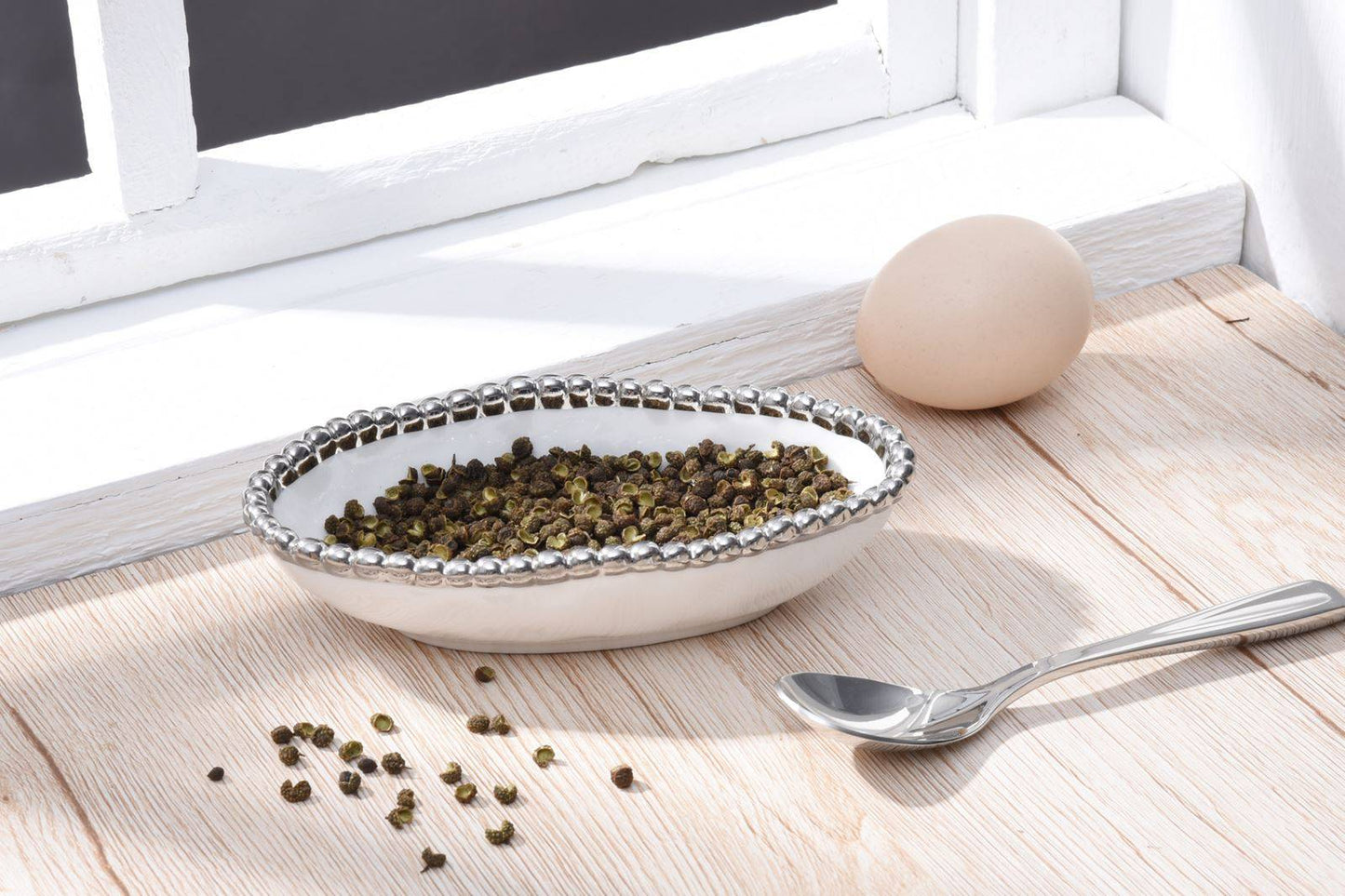 Pampa Bay - Condiment Bowl - Long - White/SIlver - Findlay Rowe Designs