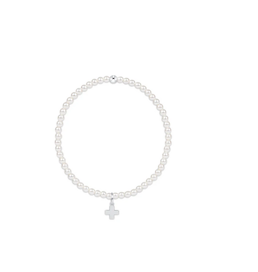 Enewton - Classic Pearl 3mm Bead Bracelet - Signature Cross - Sterling - Findlay Rowe Designs