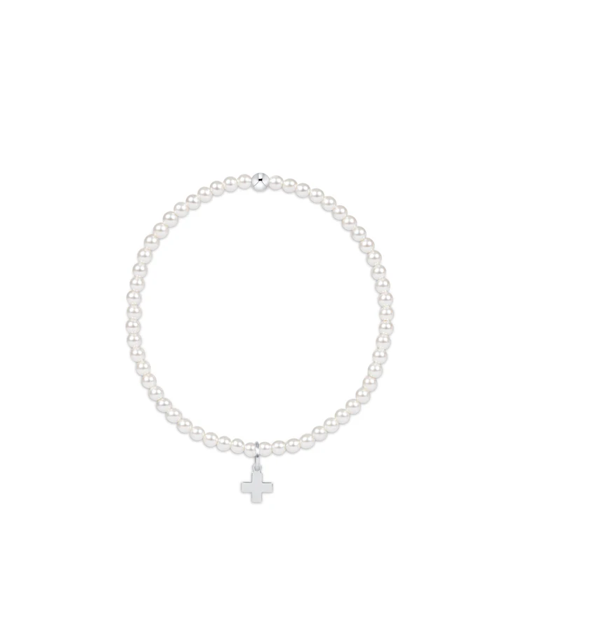 Enewton - Classic Pearl 3mm Bead Bracelet - Signature Cross - Sterling - Findlay Rowe Designs