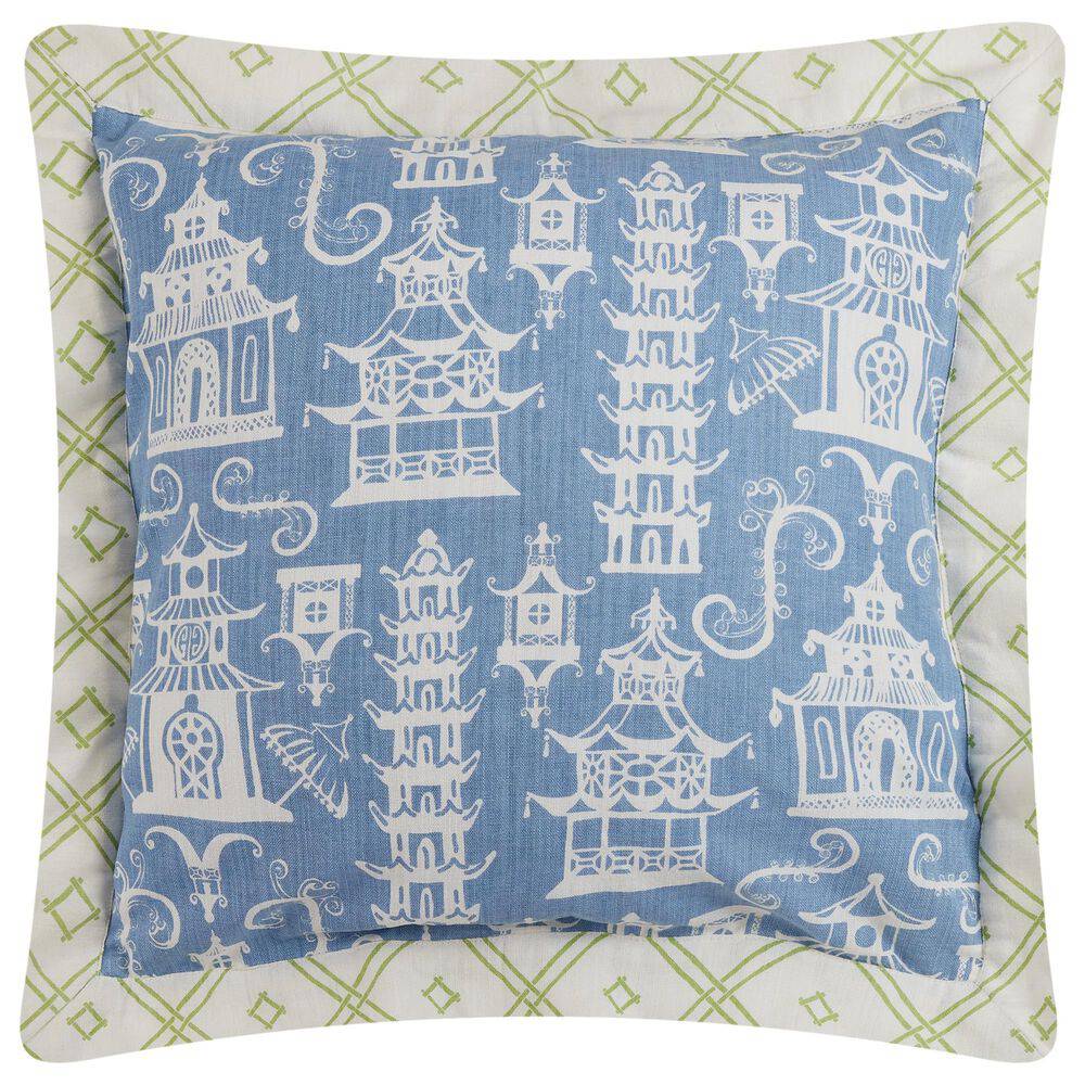 Pillow - Pagodas - Perwinkle - Findlay Rowe Designs
