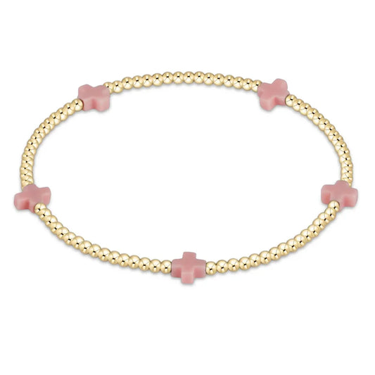 Enewton - EGirl Signature Cross Gold Small 2mm Bracelet - Pink - Findlay Rowe Designs