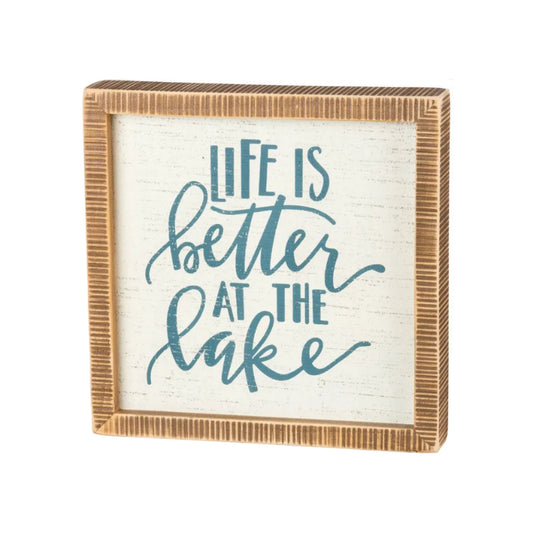 Inset Box Sign - Life Is Better At The Lake - Findlay Rowe Designs