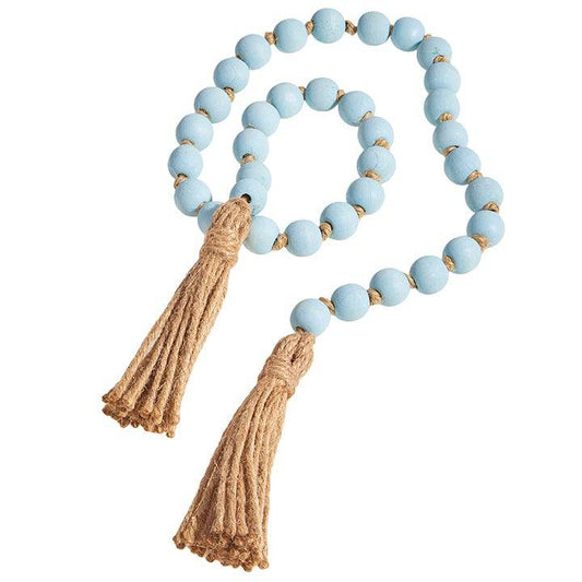 3' Blue Beaded Garland with Tassels
