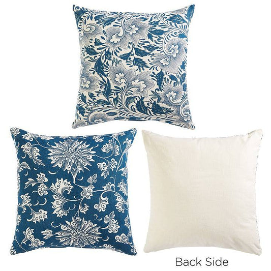 18" Blue and White Pillow - Findlay Rowe Designs