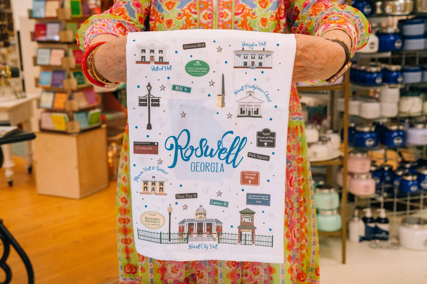 Roswell, Georgia, City Tea Towel, Kitchen Towel, Dish Towel - Findlay Rowe Designs