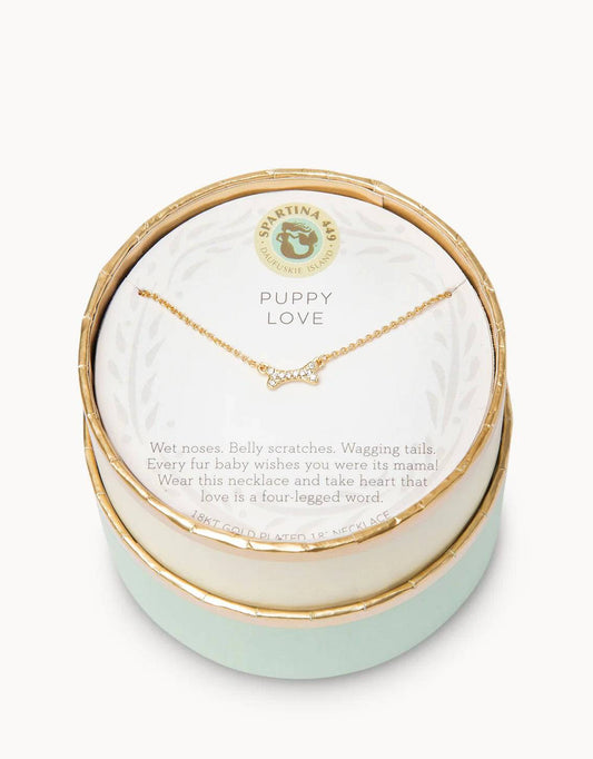 Spartina - Sea La Vie Necklace Puppy Love Bone - Gold - Findlay Rowe Designs