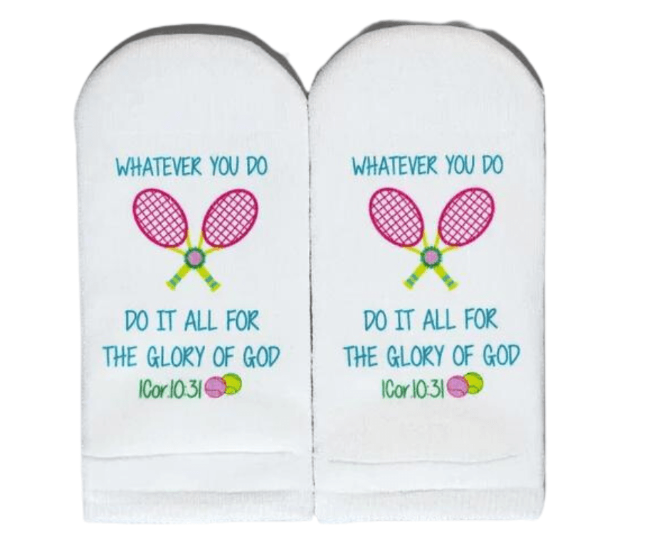 Tennis Socks - Cor. 10:31 - Findlay Rowe Designs