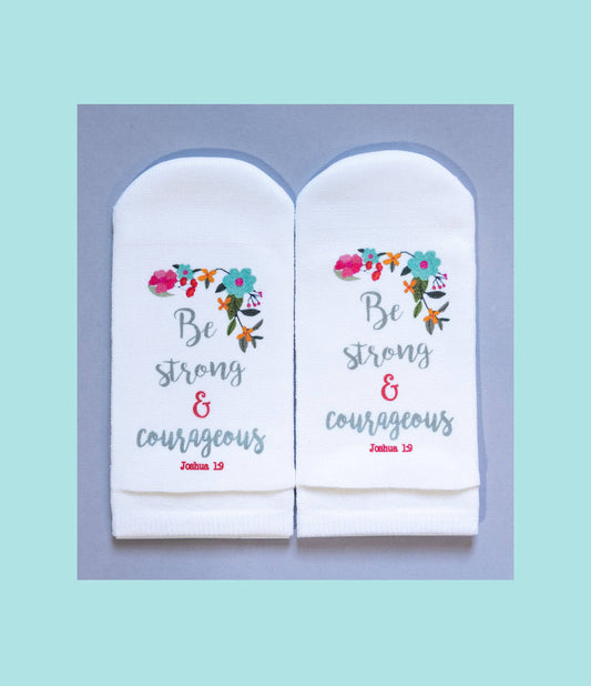 Strong Corageous Socks - Joshua 1:9 - Findlay Rowe Designs
