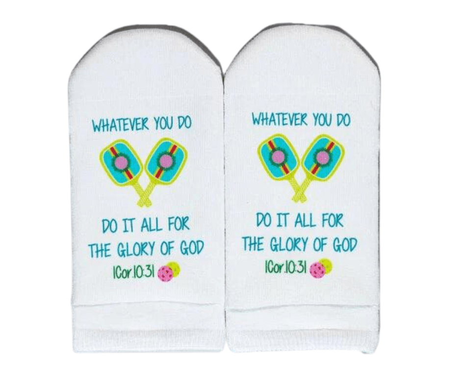 Pickleball Socks - Cor. 10:31 - Findlay Rowe Designs