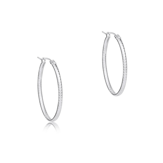Enewton - Oval Sterling 1" Hoop - Textured - Findlay Rowe Designs
