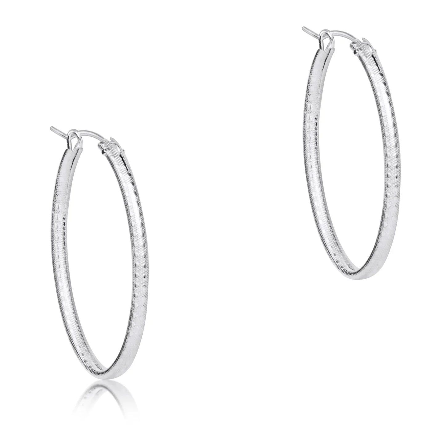 Enewton - Oval Sterling 1" Hoop - Textured - Findlay Rowe Designs