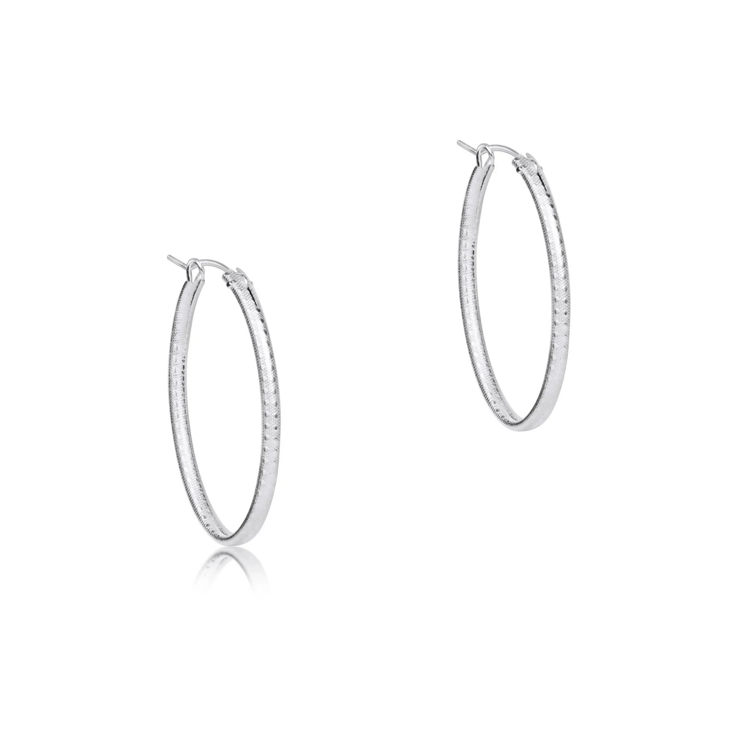 Enewton - Oval Sterling 1" Hoop - Textured - Findlay Rowe Designs