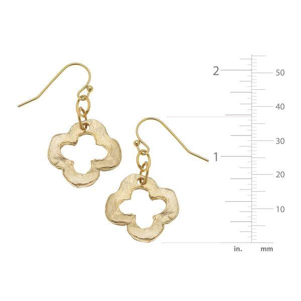 Susan Shaw - Dainty Gold Open Cloverleaf Earrings - Findlay Rowe Designs
