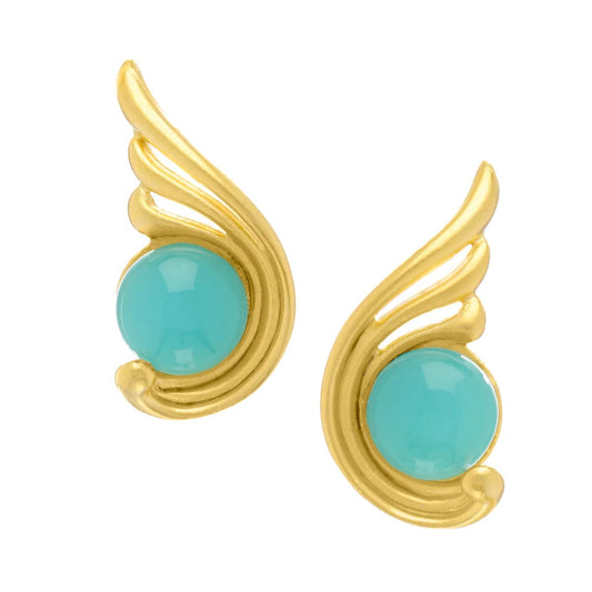 Susan Shaw - Earrings - Villa Artemis Aqua Studs - Findlay Rowe Designs