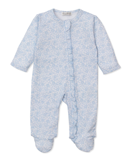 Kissy Kissy - Zip Footie - Country Gardens - Blue - Findlay Rowe Designs