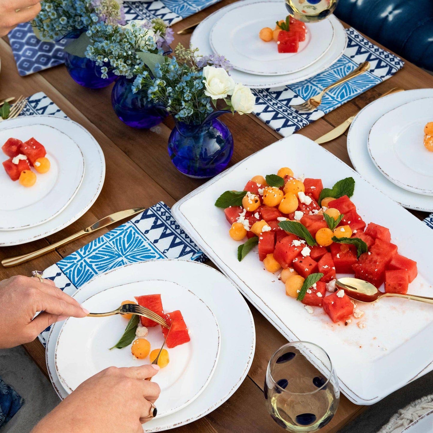 Vietri - Melamine Lastra Rectangular Platter - White - Findlay Rowe Designs