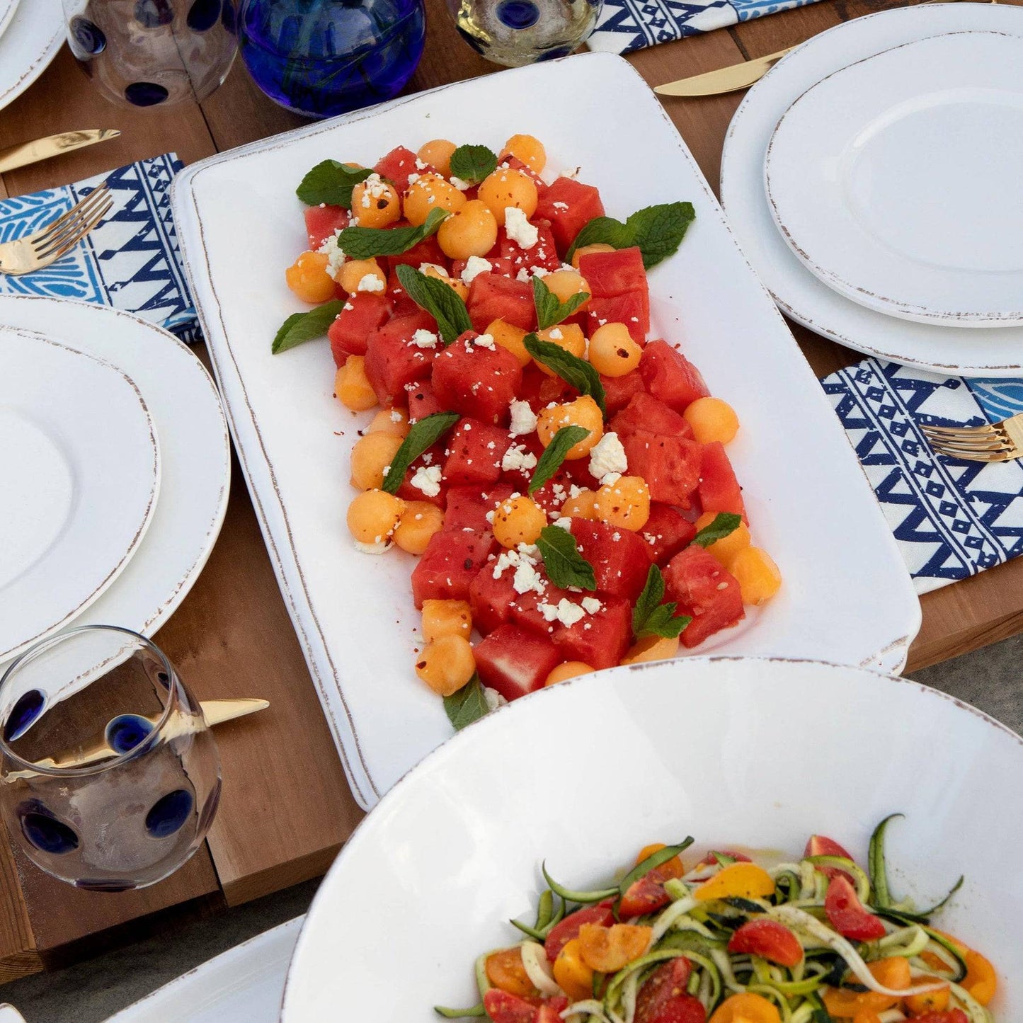 Vietri - Melamine Lastra Rectangular Platter - White - Findlay Rowe Designs