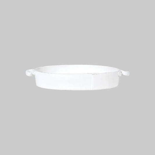 Vietri - Lastra Handled Oval Baker - White - Findlay Rowe Designs