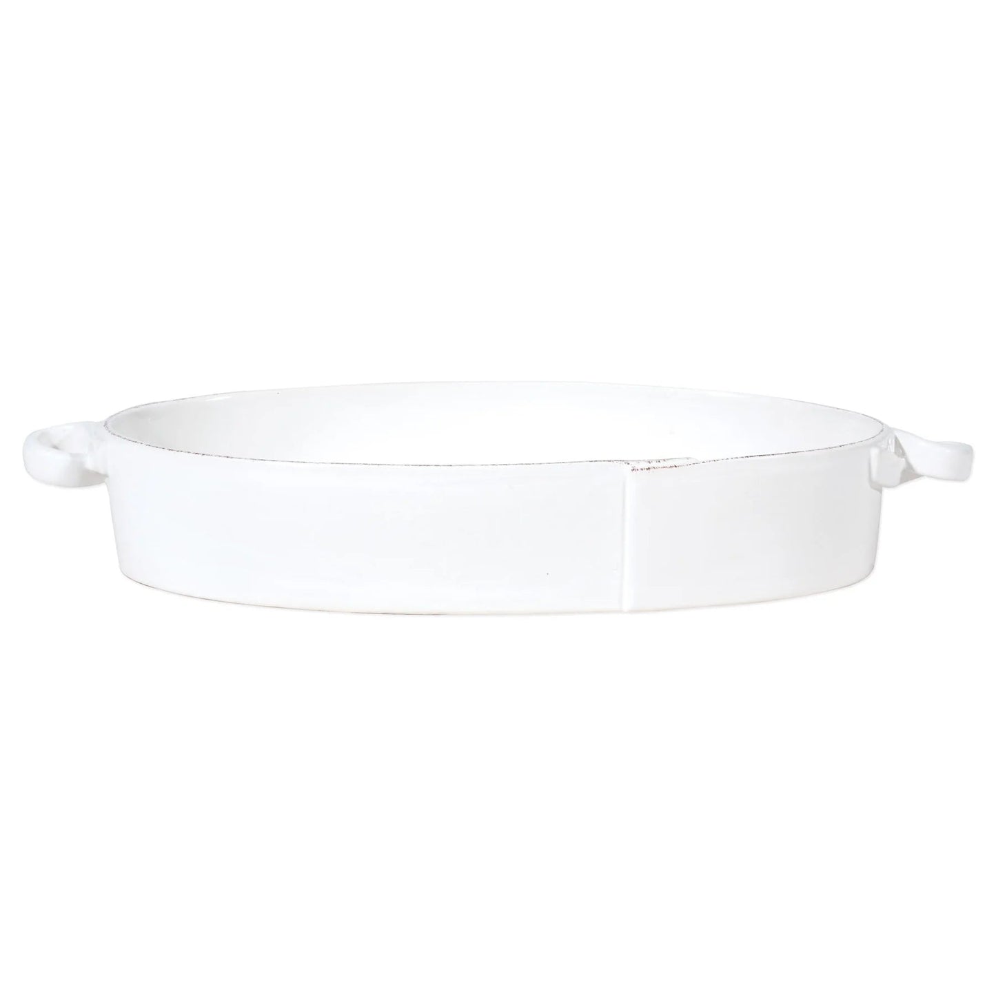 Vietri - Lastra Handled Oval Baker - White - Findlay Rowe Designs