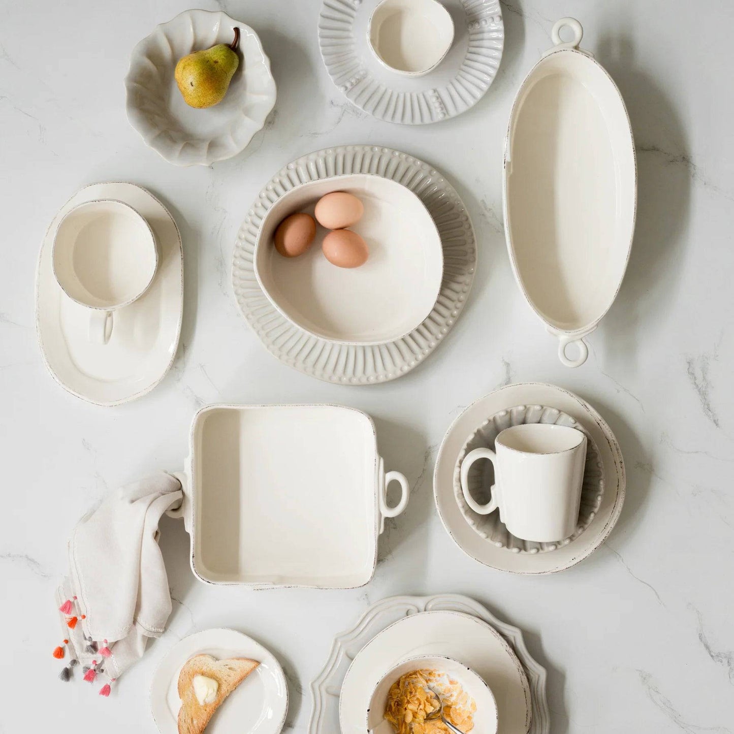 Vietri - Lastra Handled Oval Baker - White - Findlay Rowe Designs