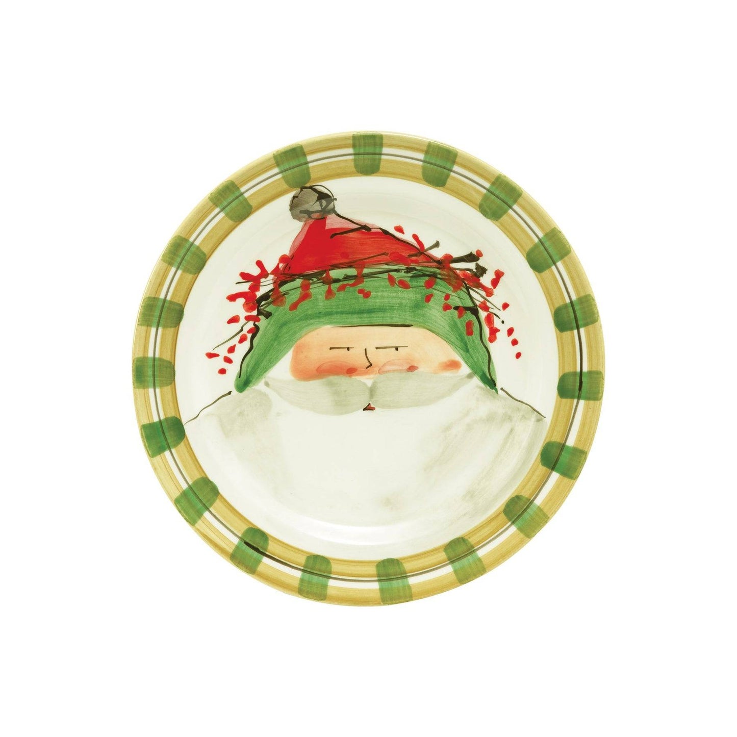 Vietri - Old St. Nick Round Salad Plate - Green Hat - Findlay Rowe Designs