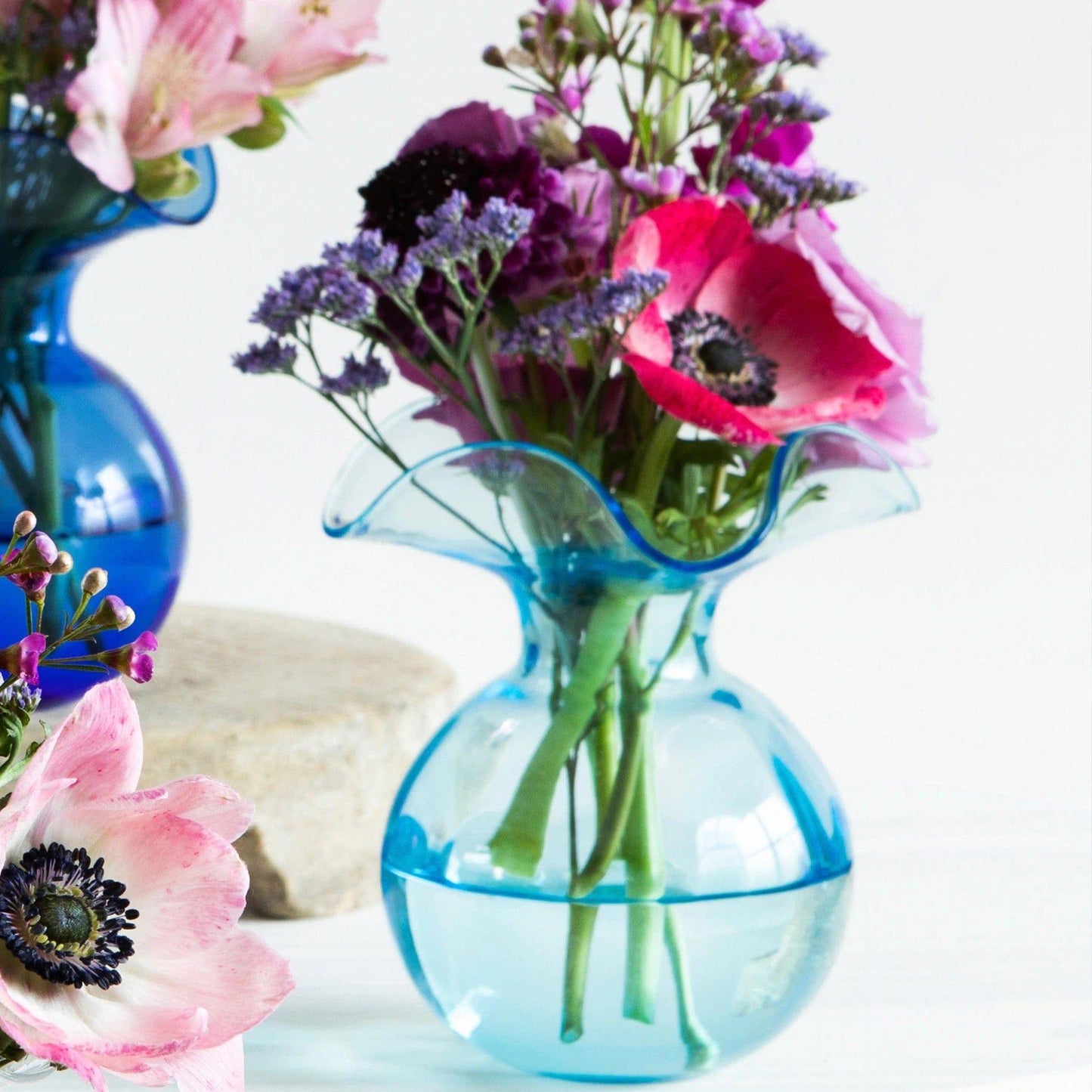 Vietri - Hibiscus Glass Bud Vase - Aqua - Findlay Rowe Designs