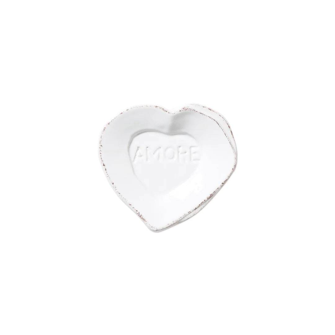 Vietri - Lastra - Mini Amore Plate - Heart - White - Findlay Rowe Designs