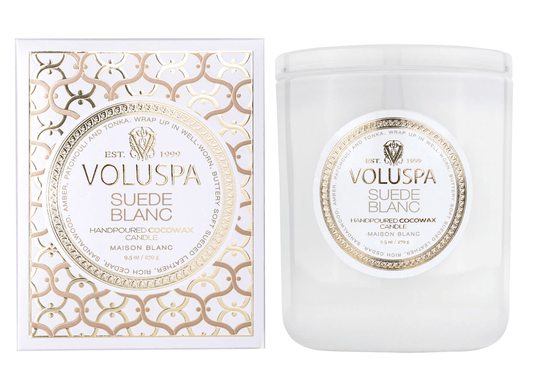 VOLUSPA - SUEDE BLANC CLASSIC CANDLE - Findlay Rowe Designs