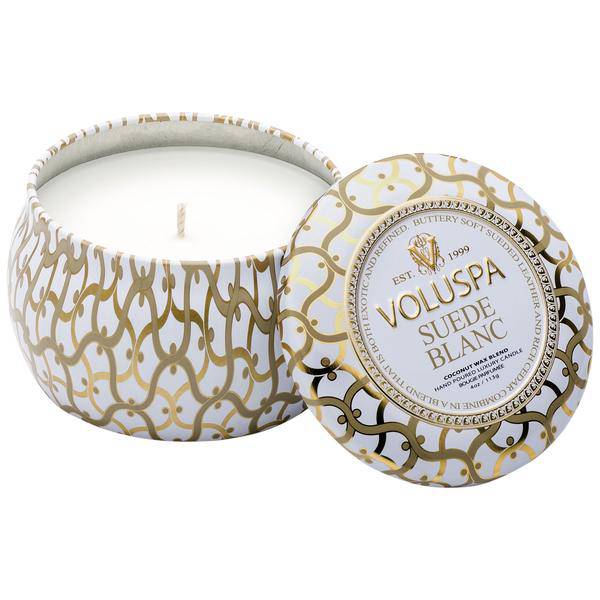 Voluspa - Mini Tin Candle - Suede Blanc - Findlay Rowe Designs