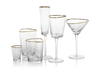 Zodax - Aperitivo Triangular Wine Glass Clear w/ Gold Rim - Findlay Rowe Designs