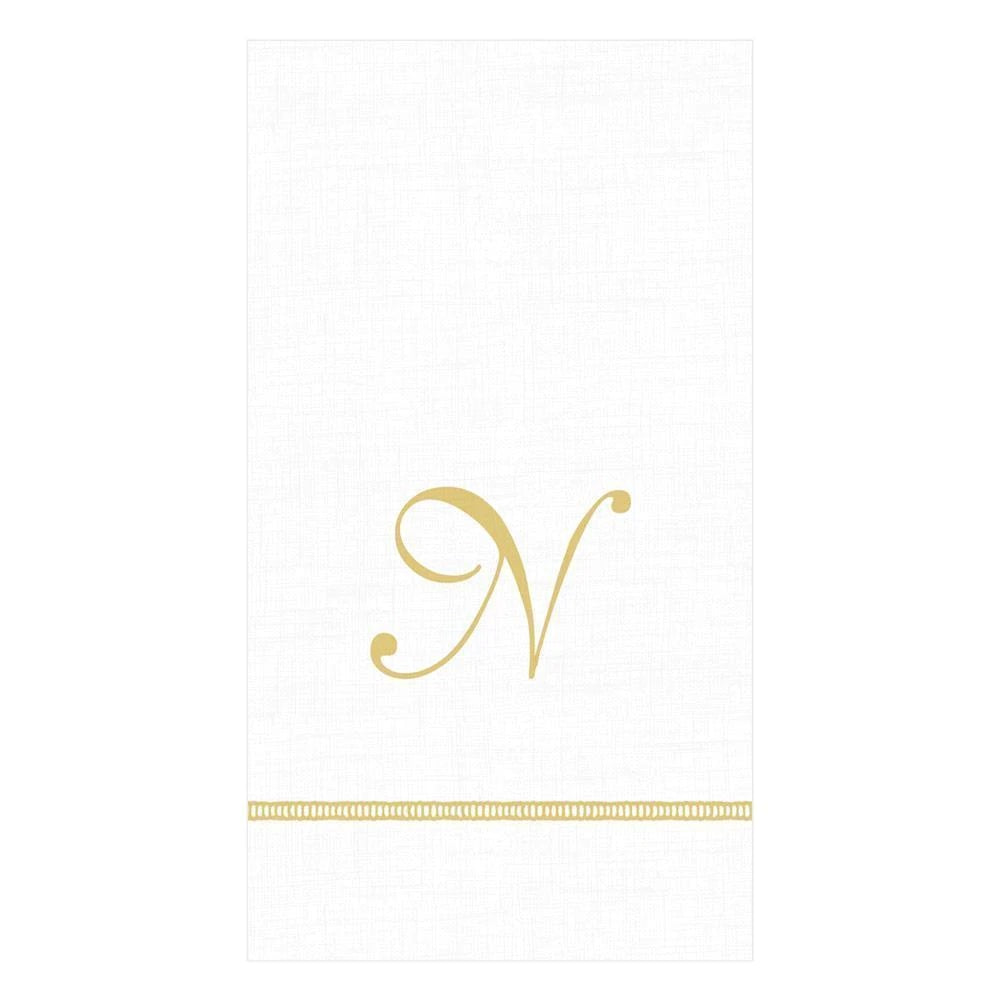 Caspari - Guest Towel Napkins - Single Initial - Hemstitch Script - Findlay Rowe Designs