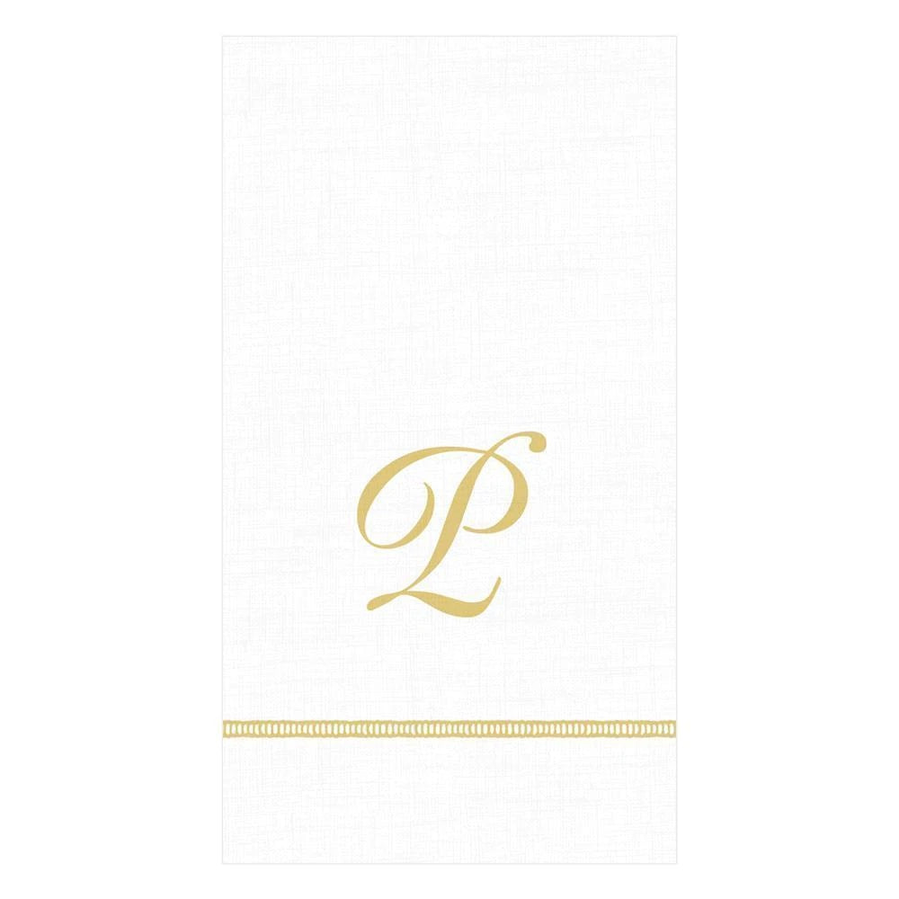 Caspari - Guest Towel Napkins - Single Initial - Hemstitch Script - Findlay Rowe Designs