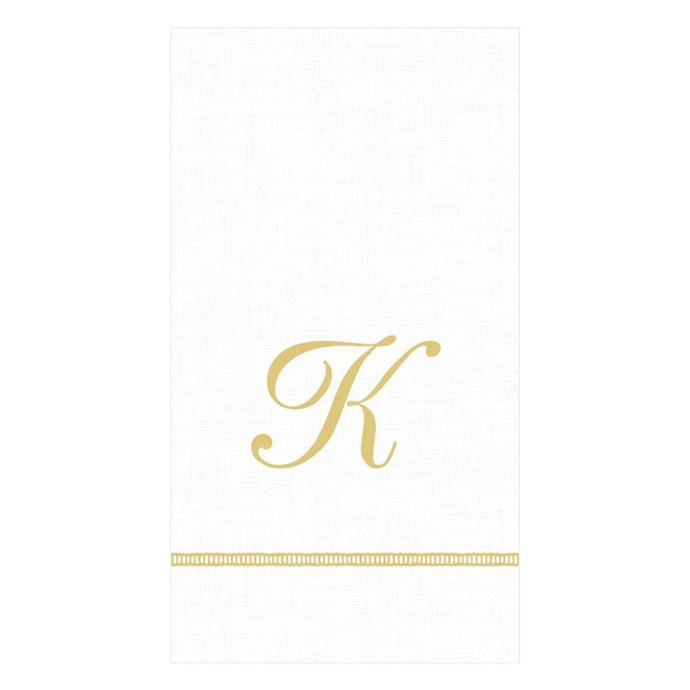 Caspari - Guest Towel Napkins - Single Initial - Hemstitch Script - Findlay Rowe Designs