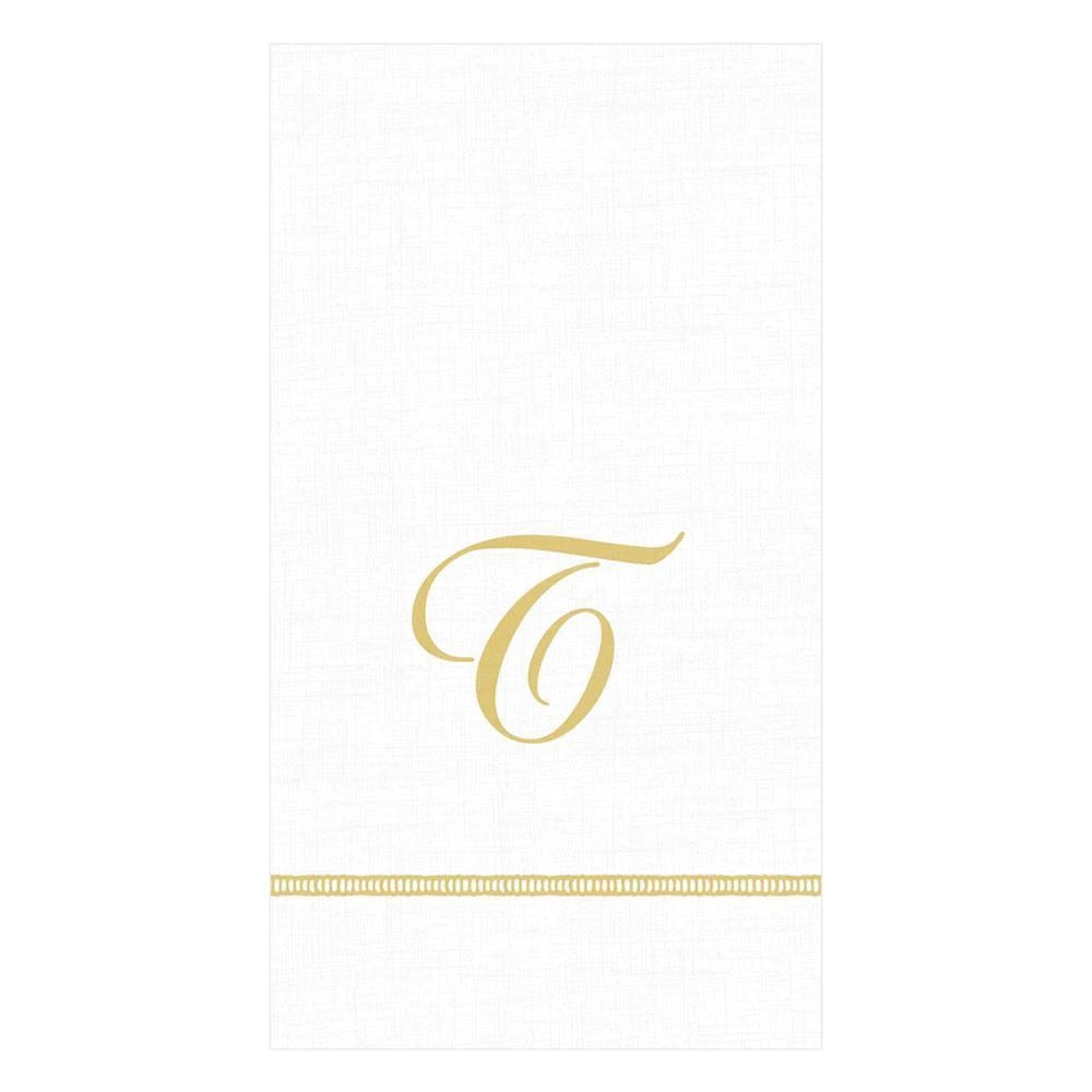 Caspari - Guest Towel Napkins - Single Initial - Hemstitch Script - Findlay Rowe Designs