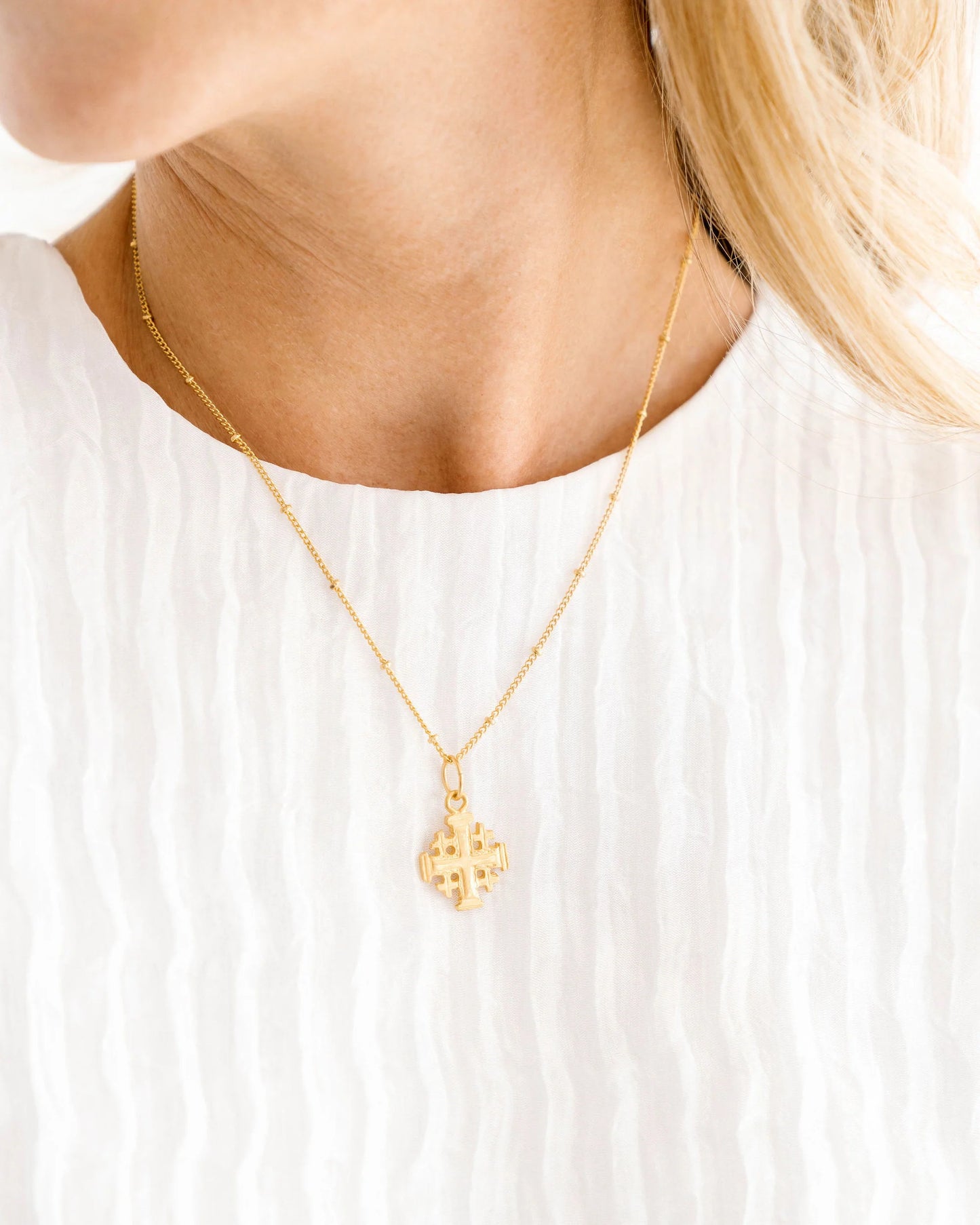 Susan Shaw - Necklace - Dainty  Jerusalem Cross - Findlay Rowe Designs