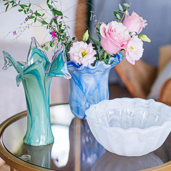 Vietri - Onda Glass Green Twisted Flower Vase - Findlay Rowe Designs