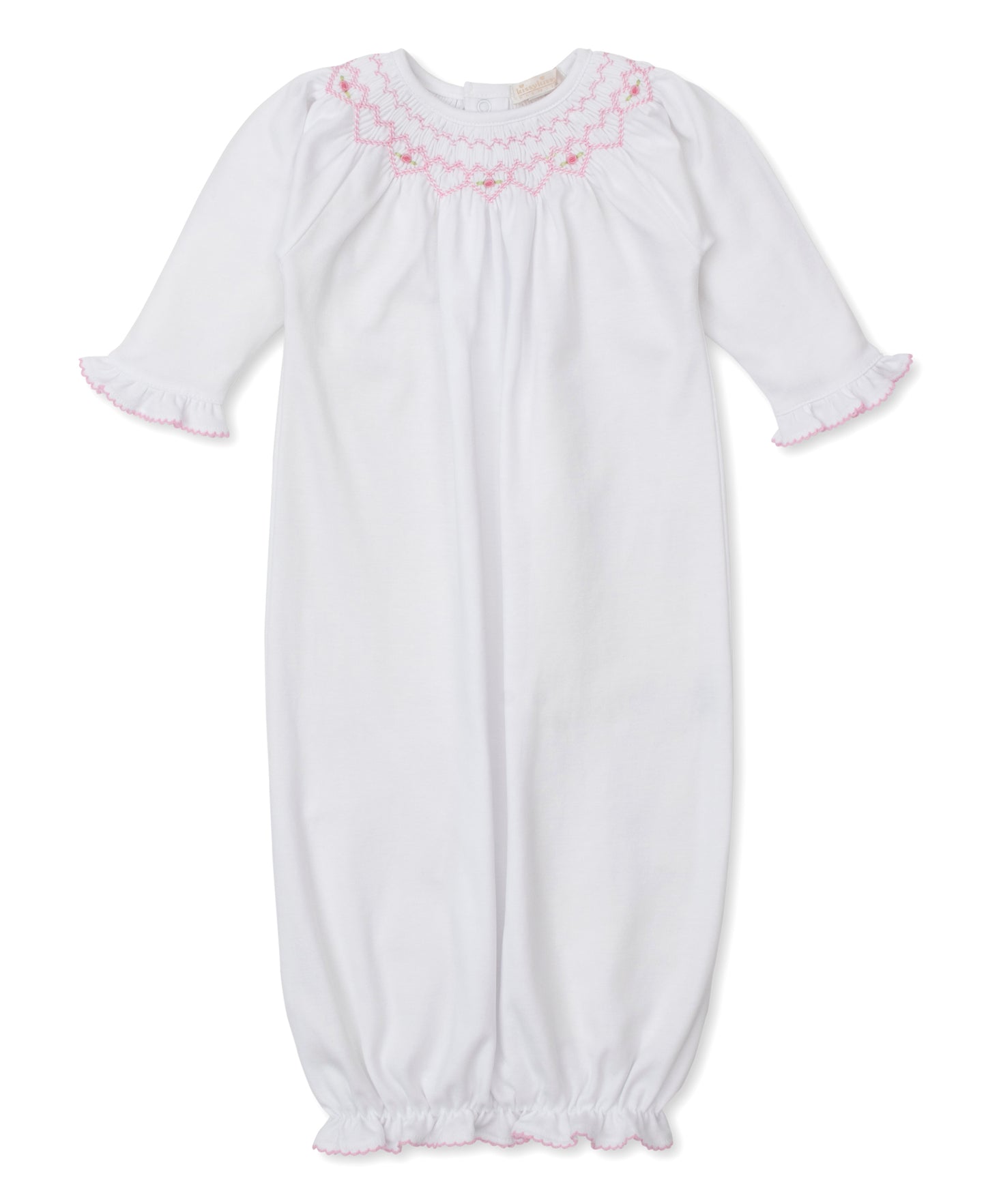 Kissy Kissy - Sack - Hand Smocked Hearts - White Pink - Findlay Rowe Designs