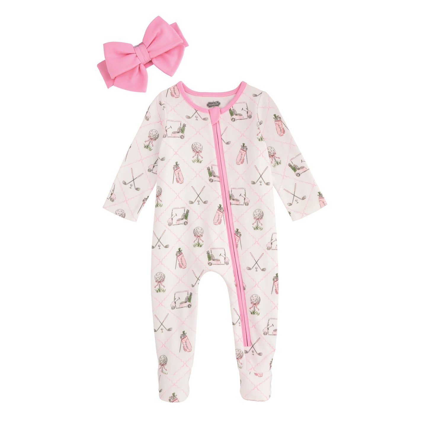 Mud Pie -  Baby -  Girls Golf Sleeper & Headband Set - Findlay Rowe Designs