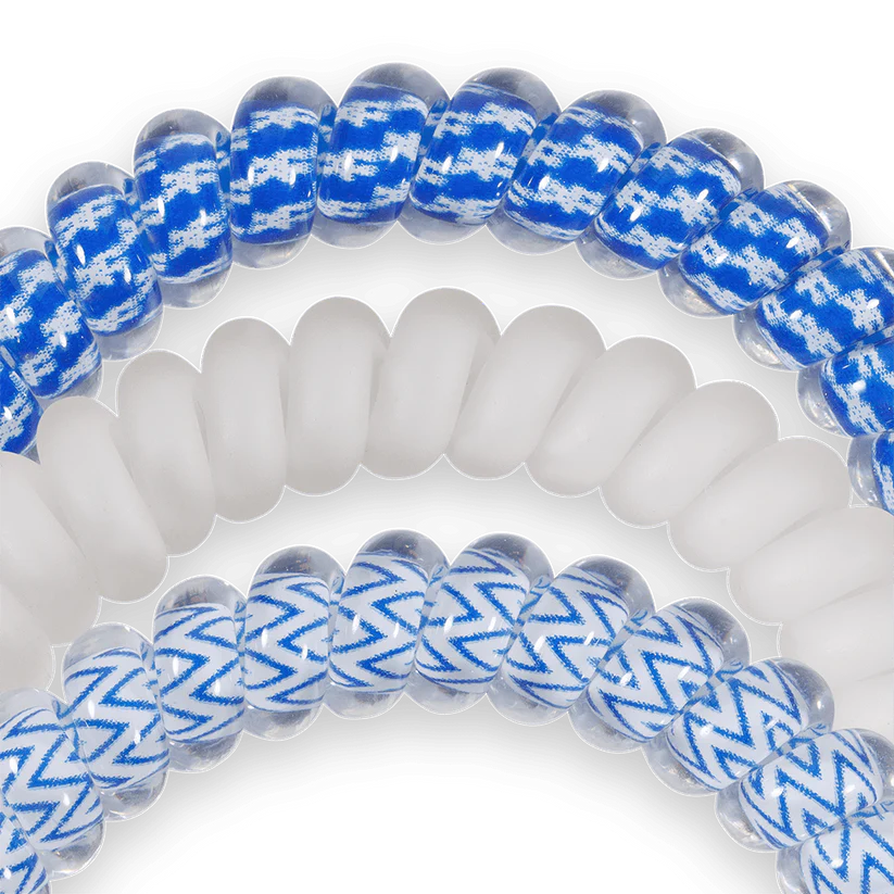 Teleties - Spiral Hair Ties - Kentucky Go Big Blue! - Small - Findlay Rowe Designs