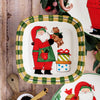 Vietri - Old St. Nick with Teddy Bear - Small Rimmed Square Platter