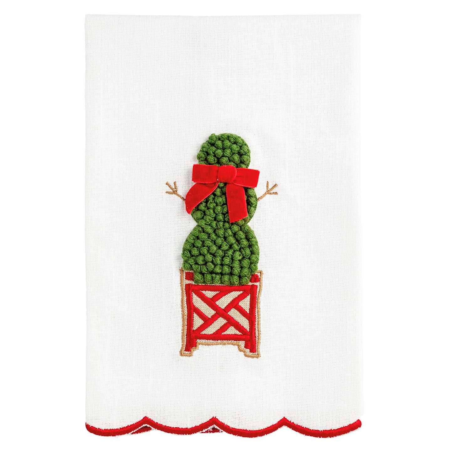 Mud Pie - Tea Towel - Embroidered - Christmas Topiary - Findlay Rowe Designs