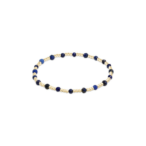 Enewton Extends - Gemstone Gold Sincerity Pattern 3mm Bead Bracelet - Lapis - Findlay Rowe Designs